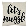Saro Lifestyle SARO 6271.N17SP 17 in. Square Embroidered Lets Snuggle Throw Pillow with Poly Filling  Natural 6271.N17SP